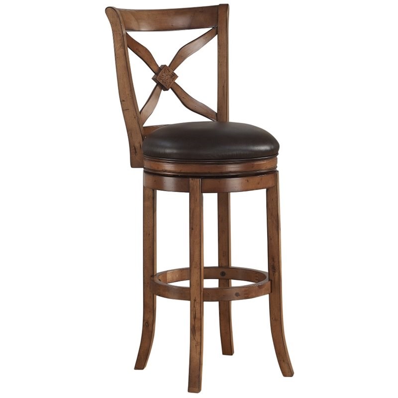 American Woodcrafters Provence 34" Swivel Tall Bar Stool in Light Oak