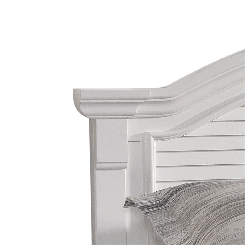 Cottage Traditions Solid Wood Queen Panel Bed in Eggshell White