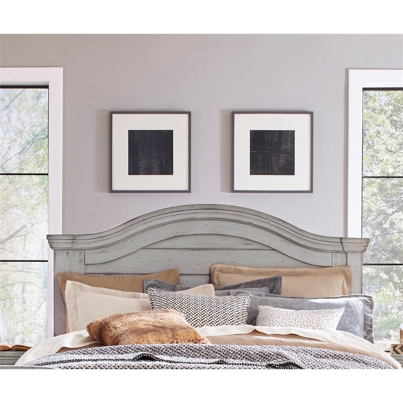 Stonebrook Queen Gray Wood Panel Headboard