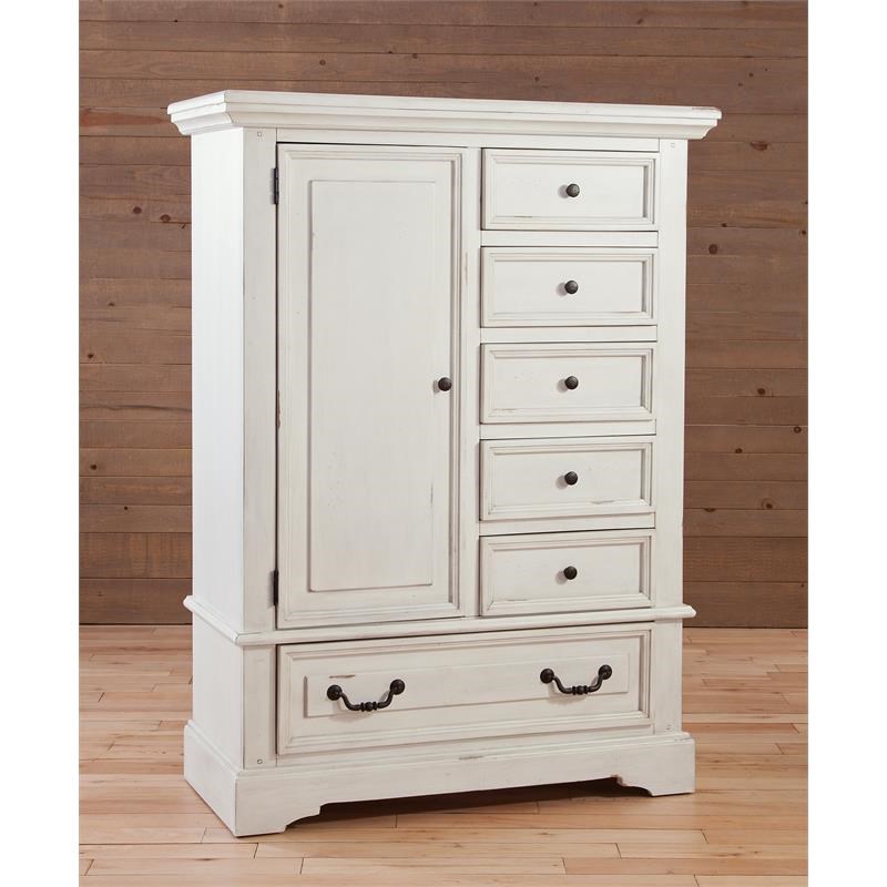 Stonebrook Antiqued White Gentleman's Chest | Homesquare