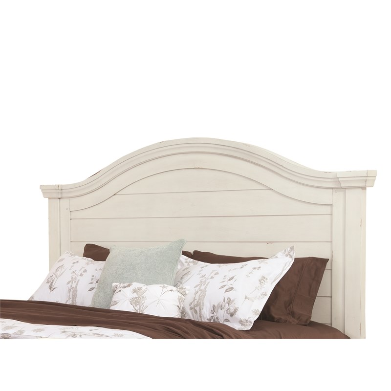Stonebrook Antiqued White King Panel Headboard Homesquare