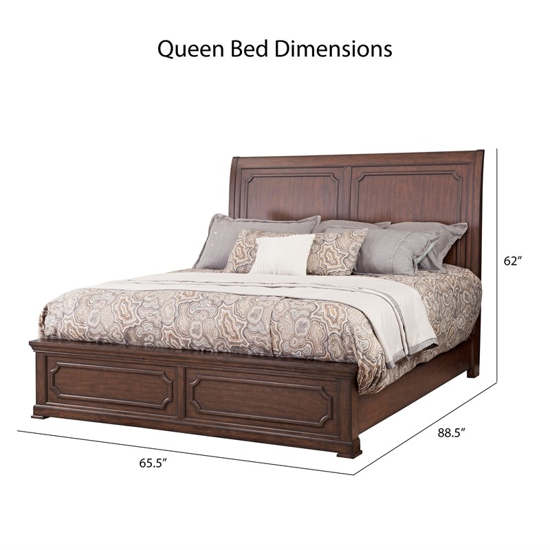 Kestrel Hills Traditional Tobacco Brown Wood Queen Sleigh Bed