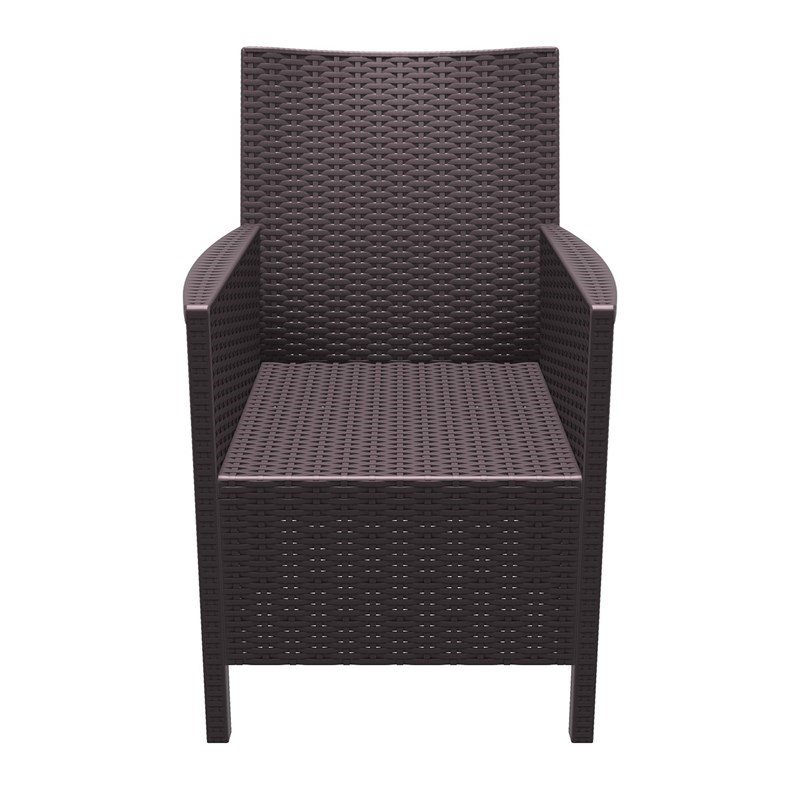 Compamia California Resin Wickerlook Patio Chair in Brown