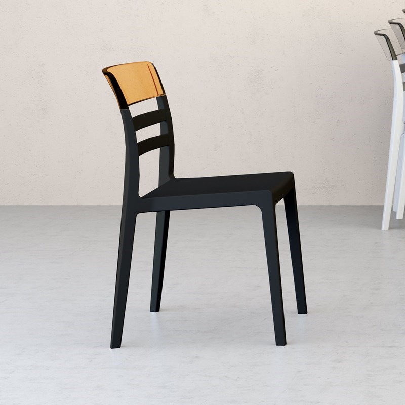 Compamia Moon Patio Dining Chair in Black Transparent Amber