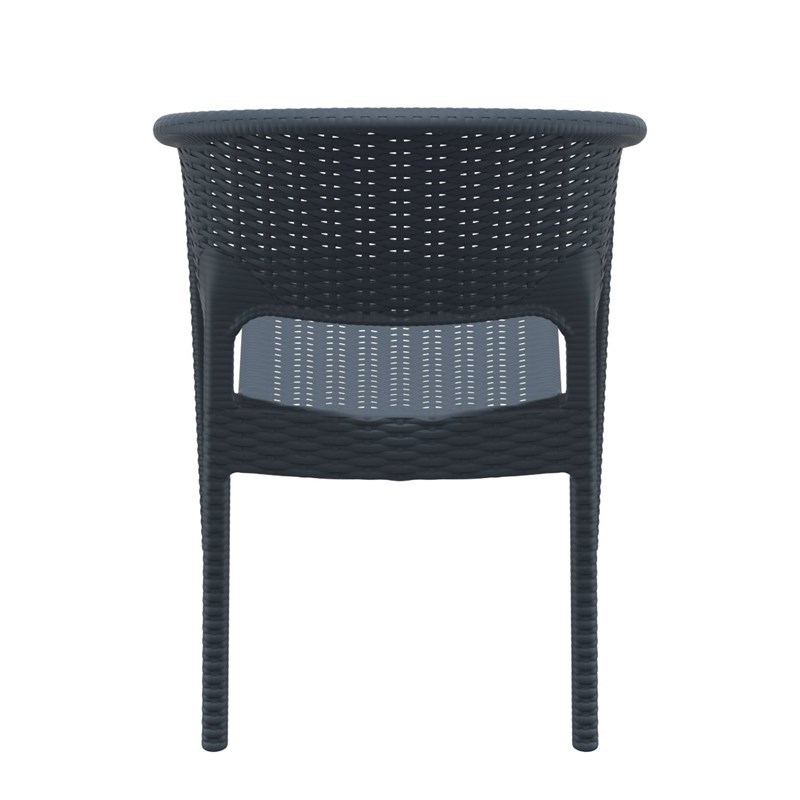 Compamia Panama Patio Dining Arm Chair in Dark Gray