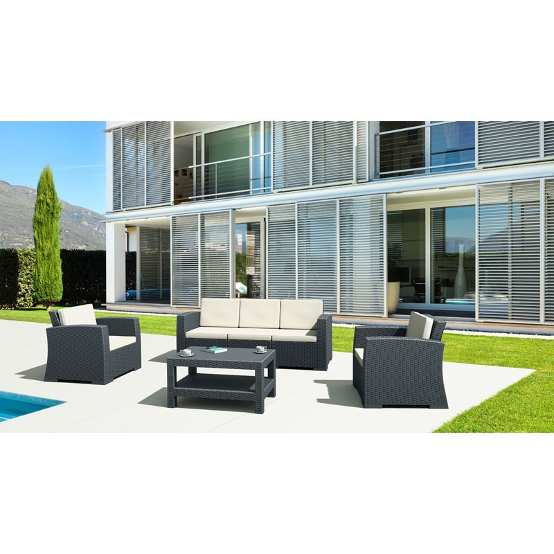 Compamia Monaco Outdoor Club Chair in Dark Gray with Cushion
