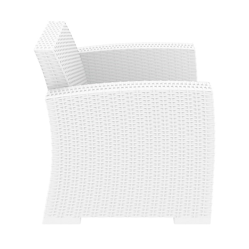Compamia Monaco Outdoor Club Chair in White with Cushion