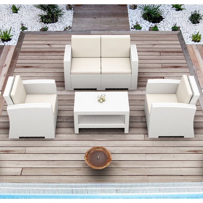 Compamia Monaco Outdoor Coffee Table in White