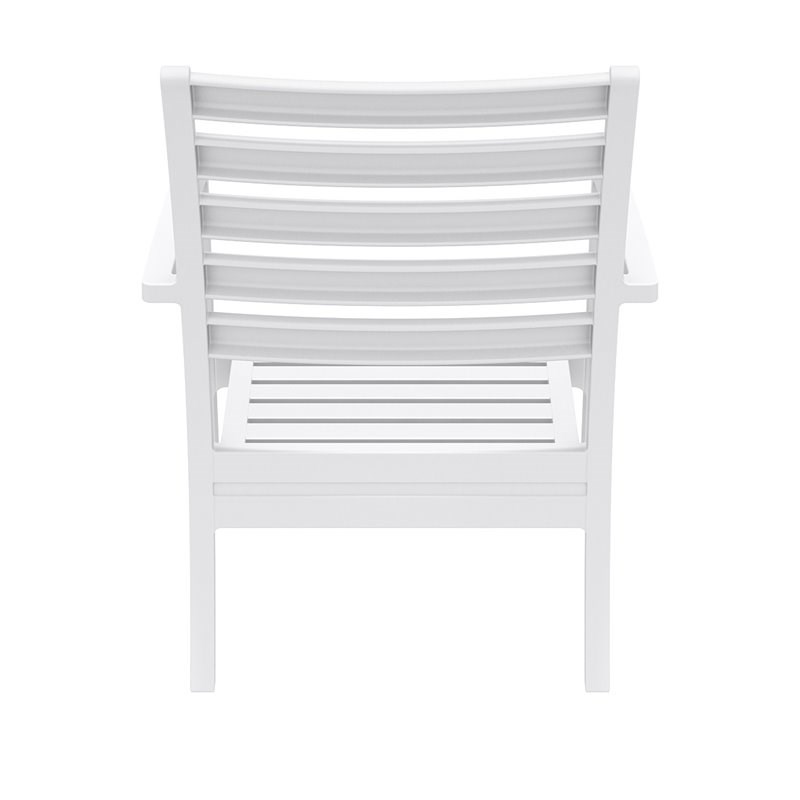 Compamia Artemis XL Club Chair in White with Acrylic Fabric Natural Cushions