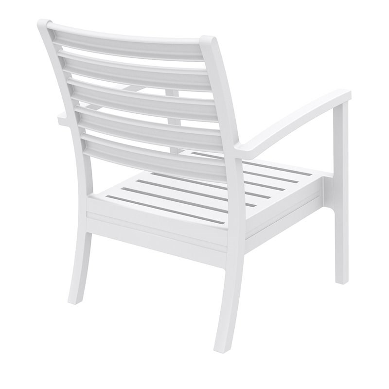 Compamia Artemis XL Club Chair in White with Acrylic Fabric Black Cushions