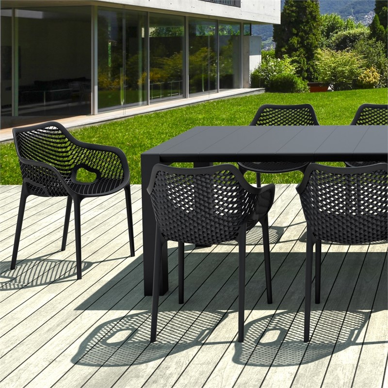 Air XL Extension 11 Piece Dining Set in Black