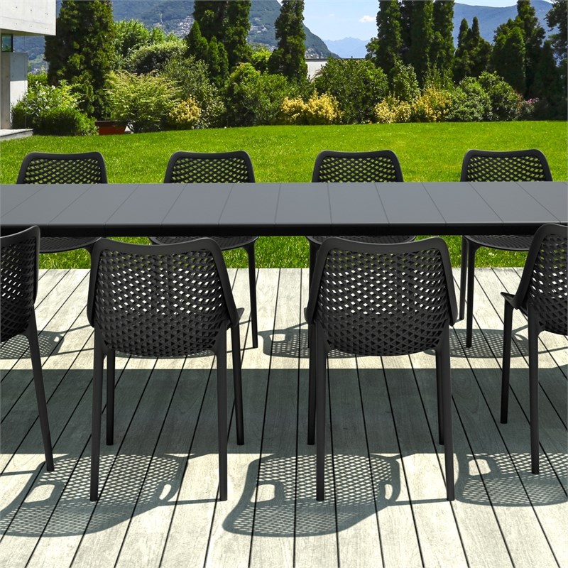 Air Extension 11 Piece Dining Set in Black