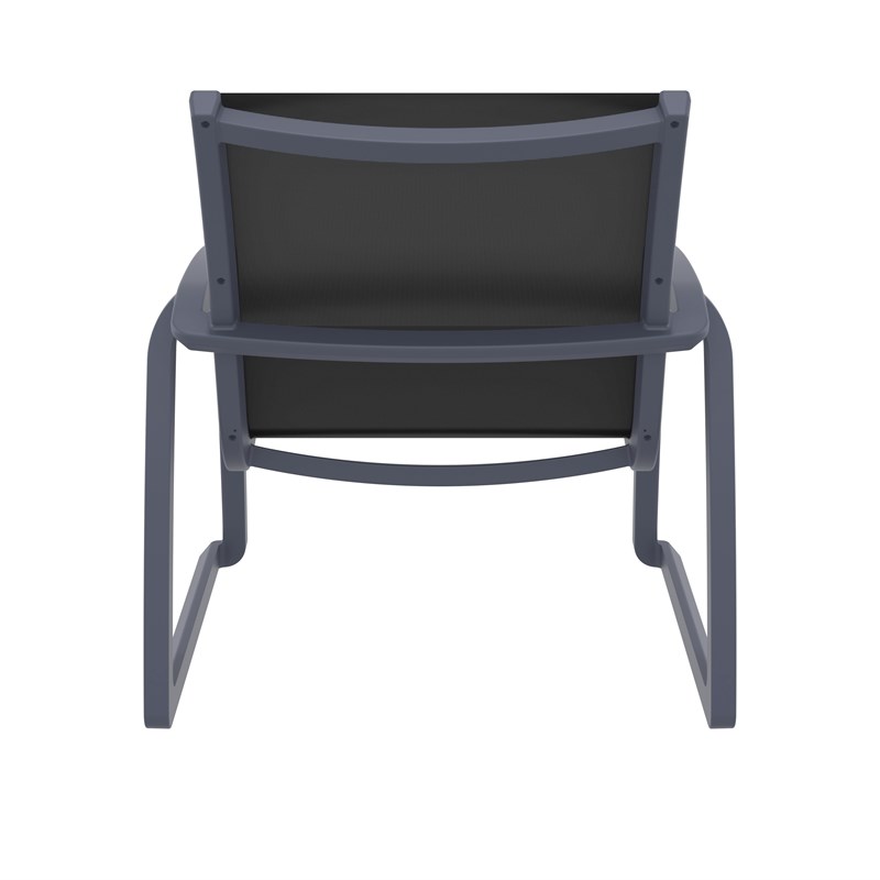 Compamia Pacific Club Arm Chair Dark Gray Frame Black Sling