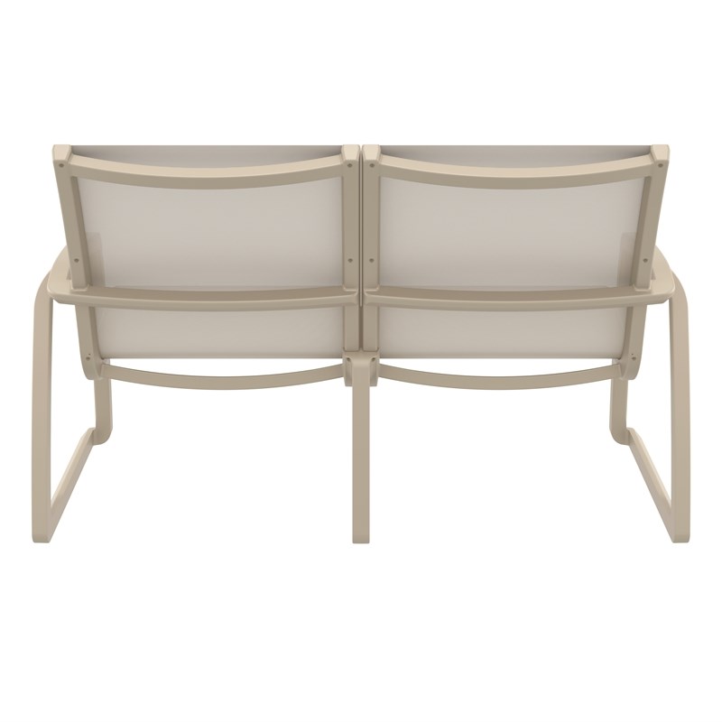 Compamia Pacific LoveSeat with Arms Taupe Frame Taupe Sling