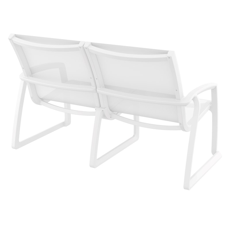 Compamia Pacific LoveSeat with Arms White Frame White Sling
