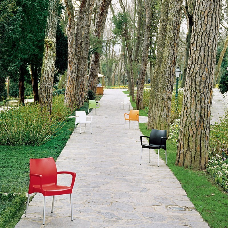Compamia Dolce Resin Outdoor Arm Chair in Beige