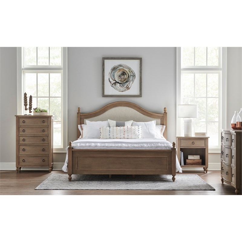 Curved Front Nine Drawer Wood Dresser in Brown Homesquare