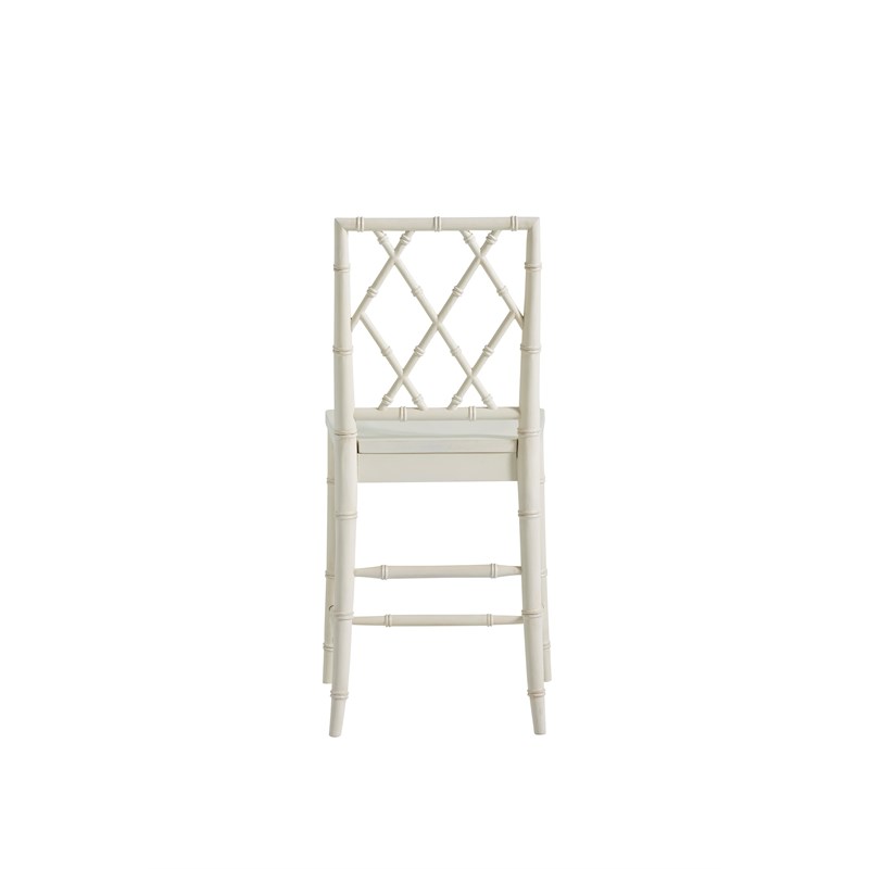 Universal Furniture Bamboo Carved XBack 24" Counter Stool in White