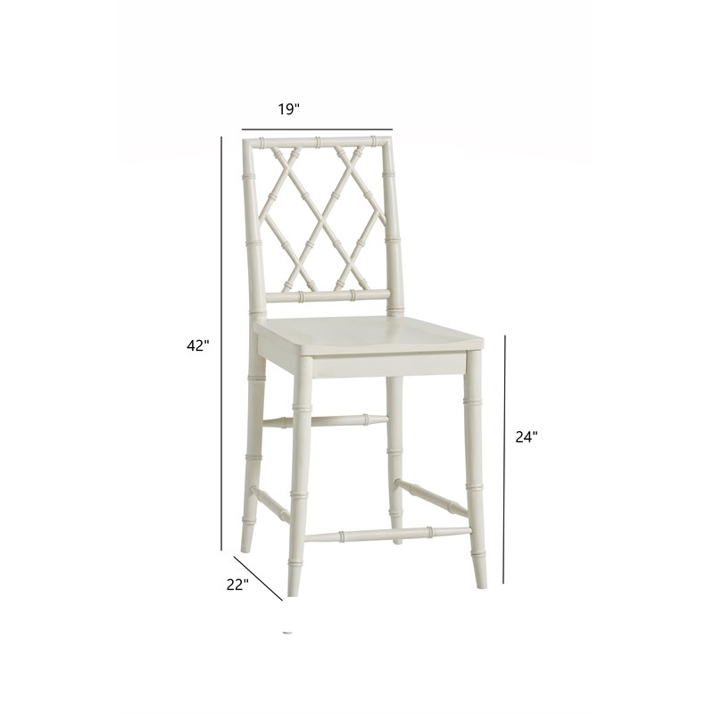 Universal Furniture Bamboo Carved XBack 24" Counter Stool in White