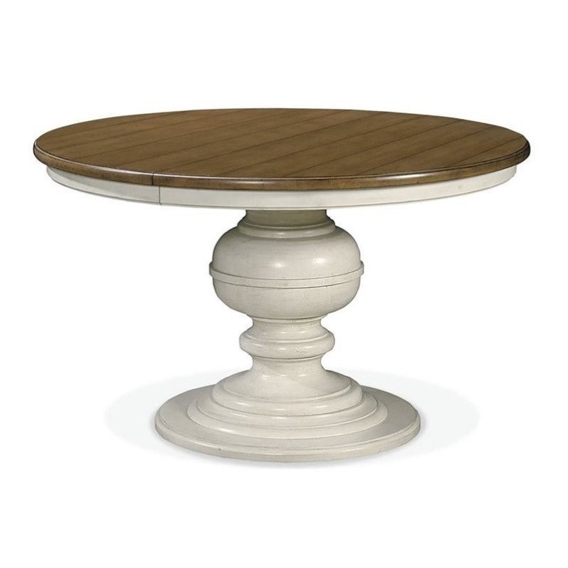 Universal Furniture Summer Hill Round Wood Dining Table in Cotton White