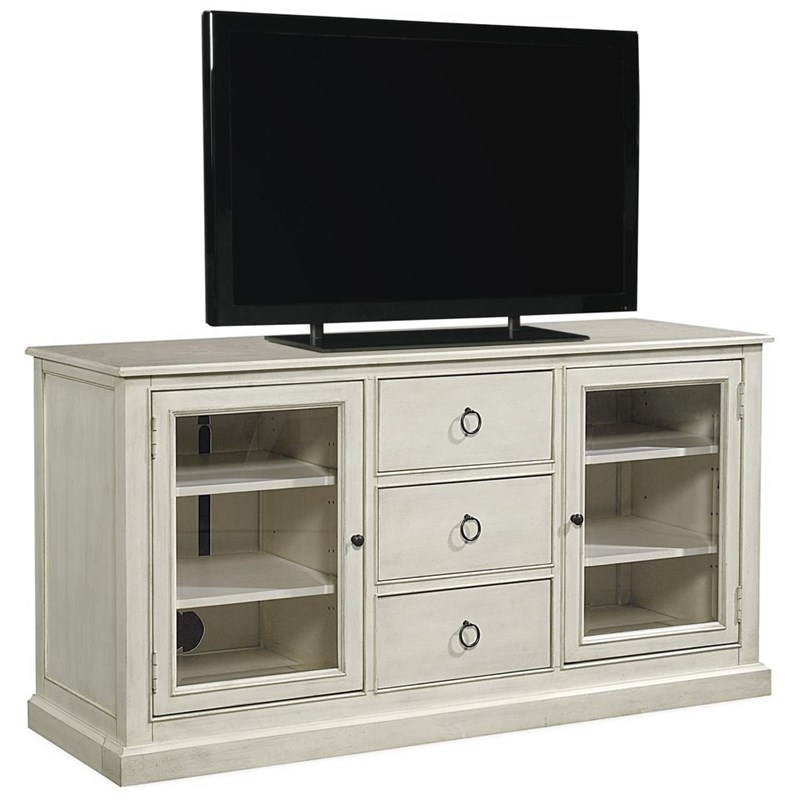 Universal Furniture Summer Hill 65'' Wood TV Stand in Cotton White