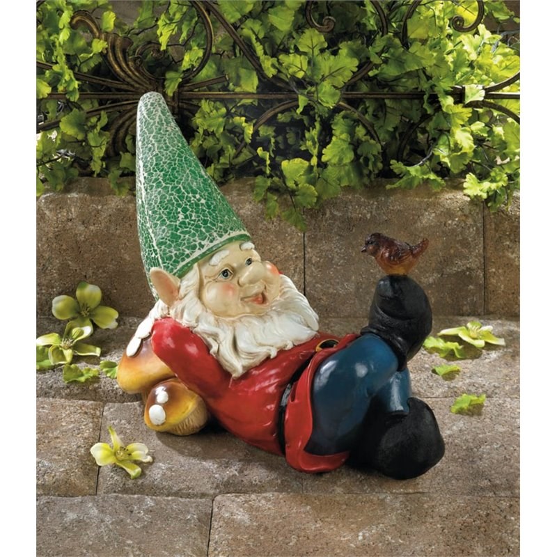 Zingz & Thingz Multicolored Lazy Gnome Solar Statue
