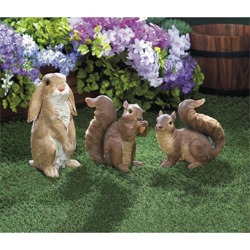 Zingz & Thingz Plastic Curious Squirrel Garden Statue in Brown