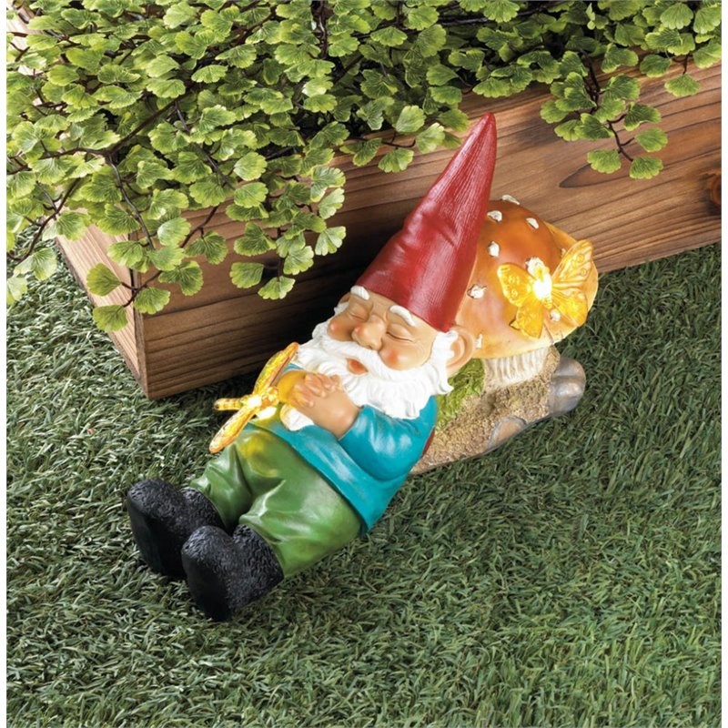 Zingz & Thingz Plastic Multicolored Solar-Powered Sleepy Gnome