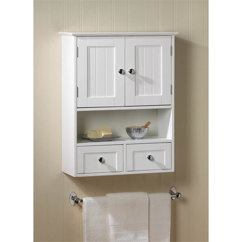 Zingz & Thingz Lakeside Wooden Wall Cabinet in White