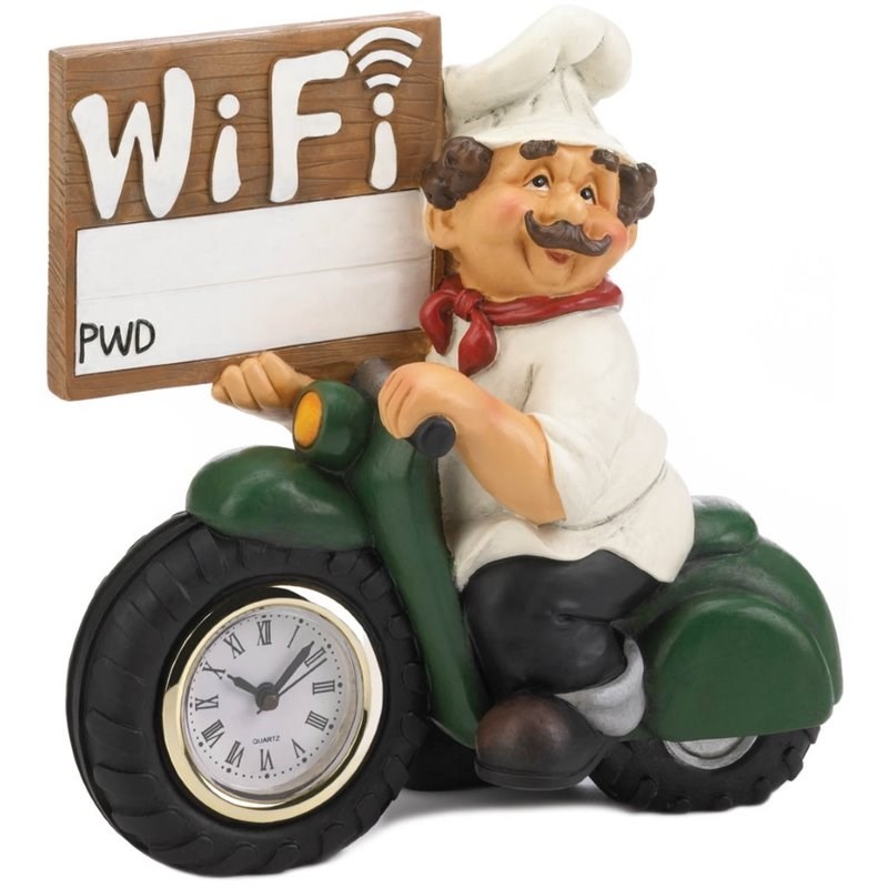 Zingz & Thingz Multicolored Plastic Chef Wifi Sign and Clock