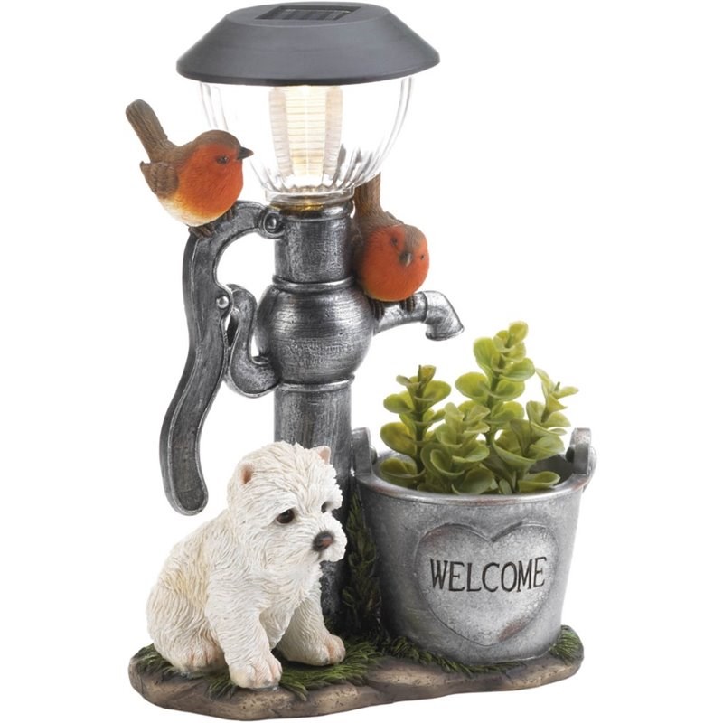 Zingz & Thingz Multicolored Plastic Little Pup and Water Pump Solar Light