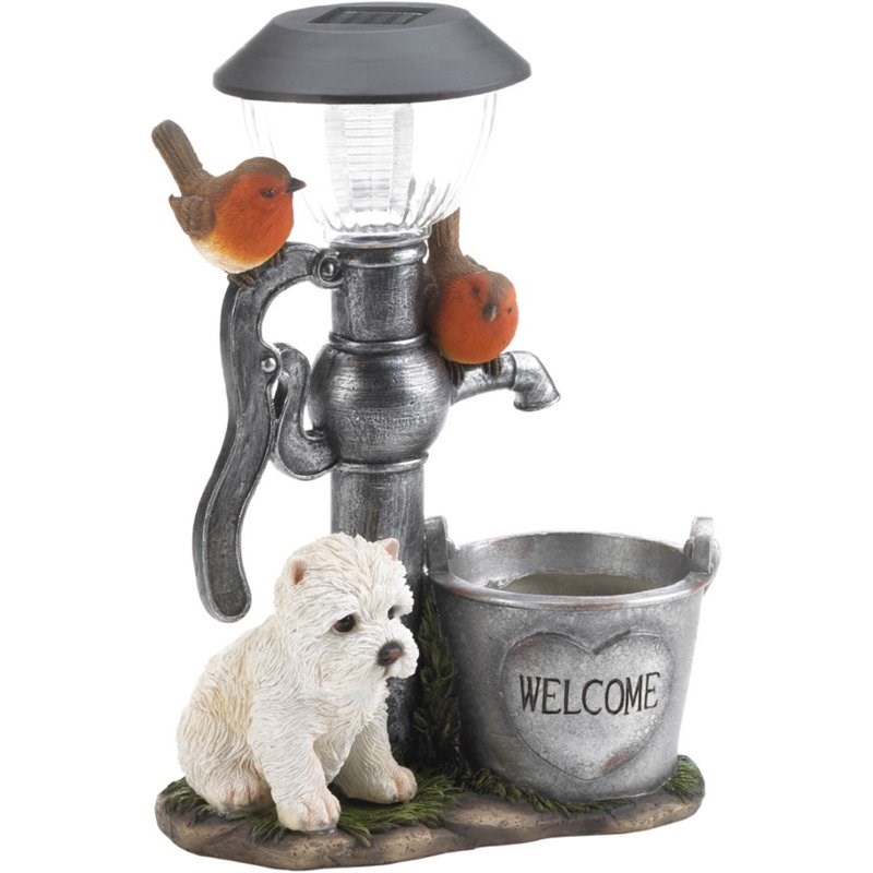 Zingz & Thingz Multicolored Plastic Little Pup and Water Pump Solar Light
