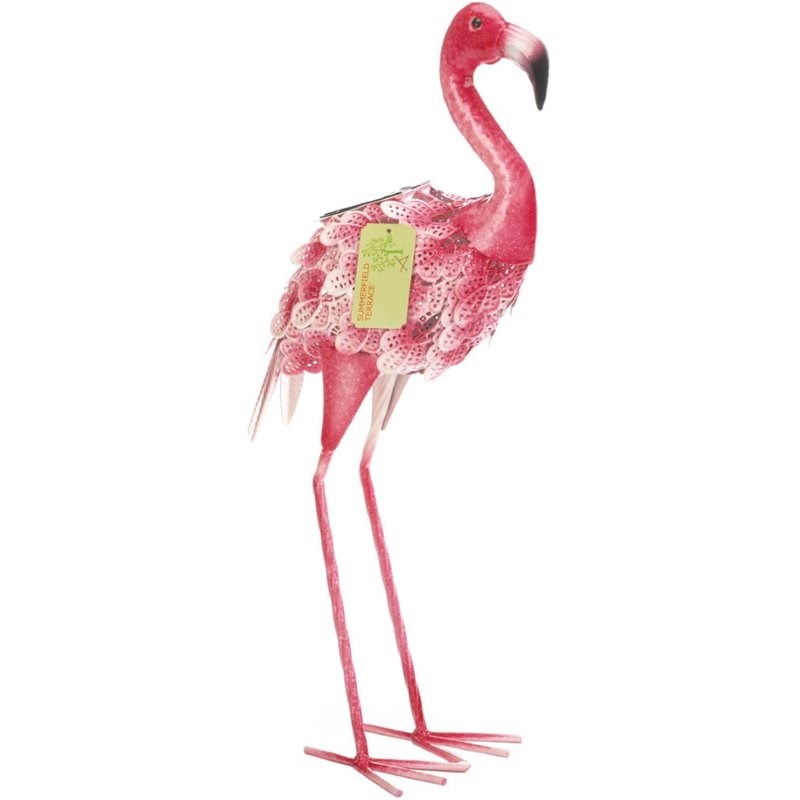 Zingz & Thingz Metal Pretty Flamingo with Solar Light in Pink