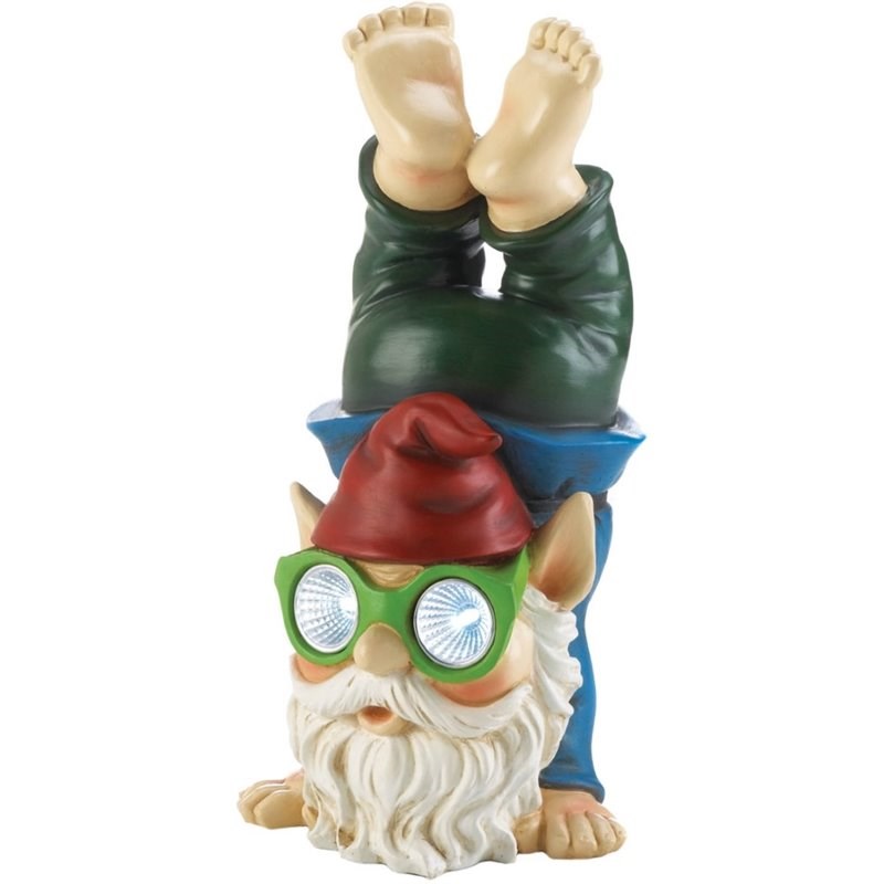 Zingz & Thingz Multicolored Plastic Handstand Solar Gnome Figurine