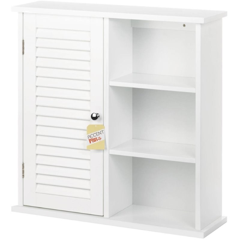 Zingz & Thingz Wooden Wall Cabinet with Shelves in White