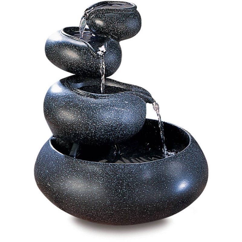Zingz & Thingz 4 Tier Plastic Tabletop Fountain in Black