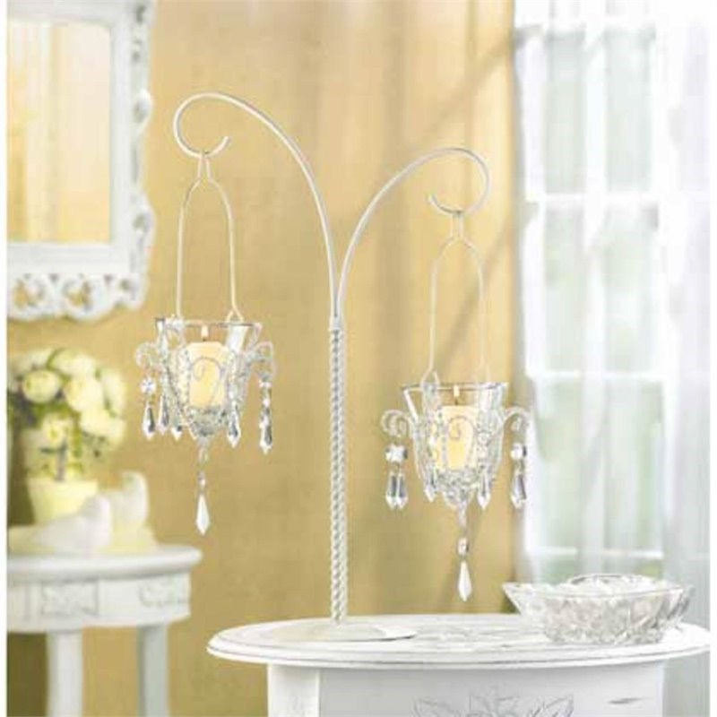 Zingz & Thingz Mini Candle Chandelier Votive Stand in White