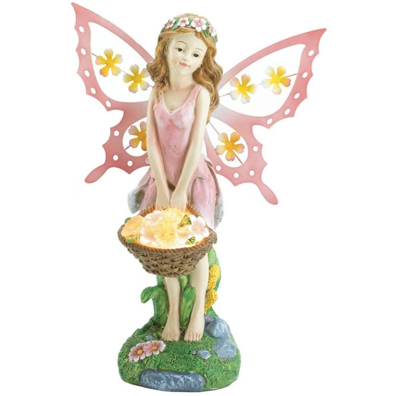 Zingz & Thingz Plastic Fairy Solar Garden Statue in Pink