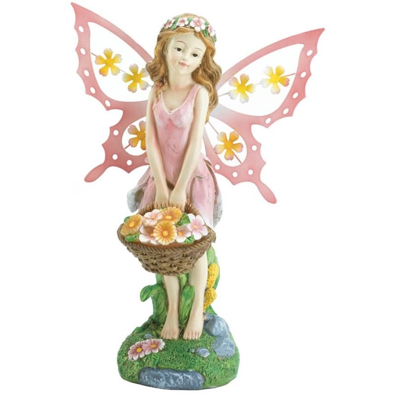 Zingz & Thingz Plastic Fairy Solar Garden Statue in Pink