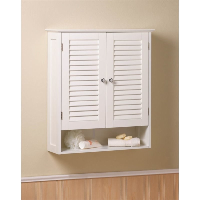 Zingz Thingz Nantucket Wooden Wall Cabinet In White 4505042v
