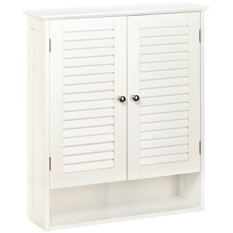Zingz & Thingz Nantucket Wooden Wall Cabinet in White