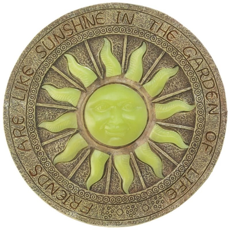 Zingz & Thingz Plastic Bursting Sun Glowing Stepping Stone in Brown