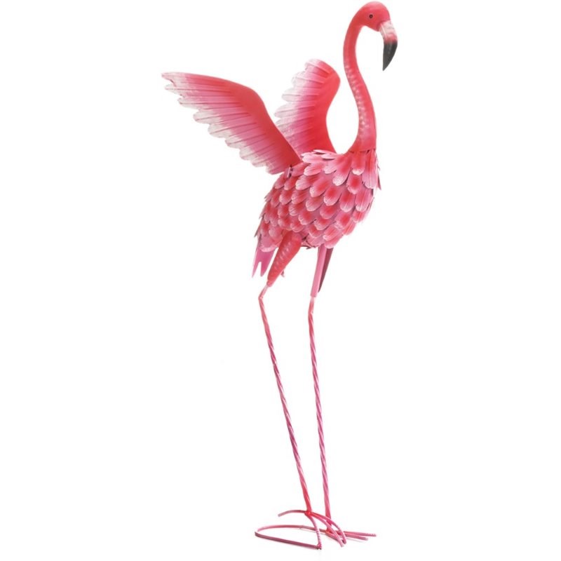 Zingz & Thingz Metal Tall Flying Flamingo in Pink