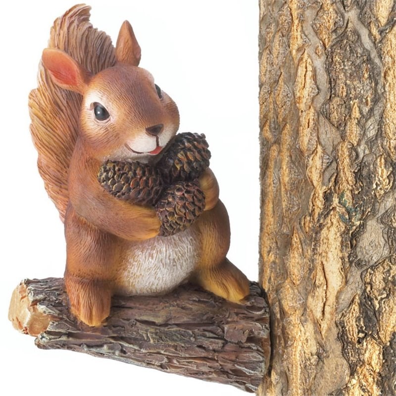 Zingz & Thingz Plastic Gathering Squirrel Tree Decor in Brown
