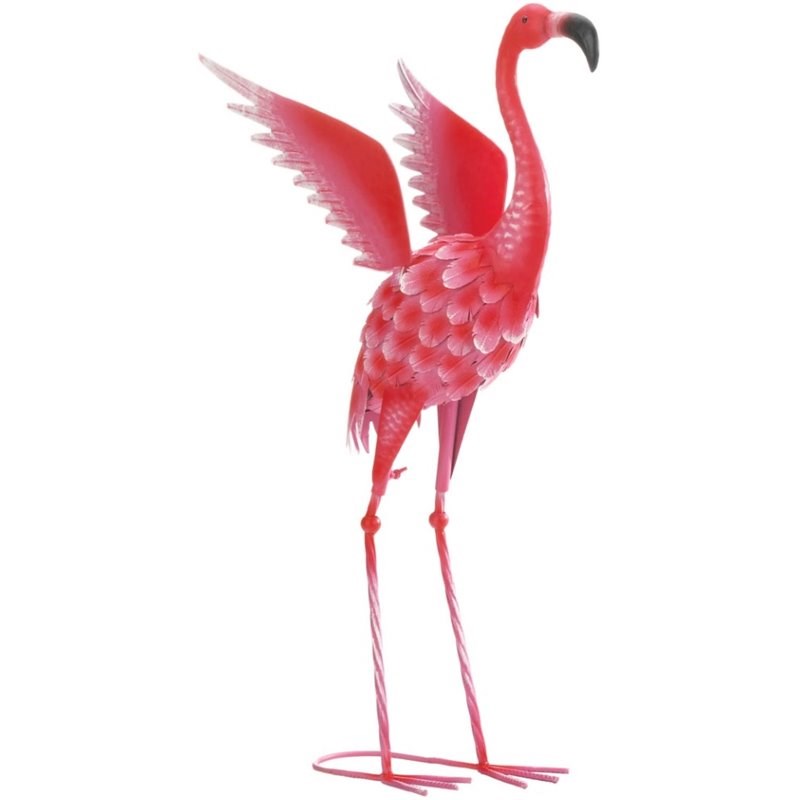 Zingz & Thingz Flying Flamingo Metal Decor in Pink