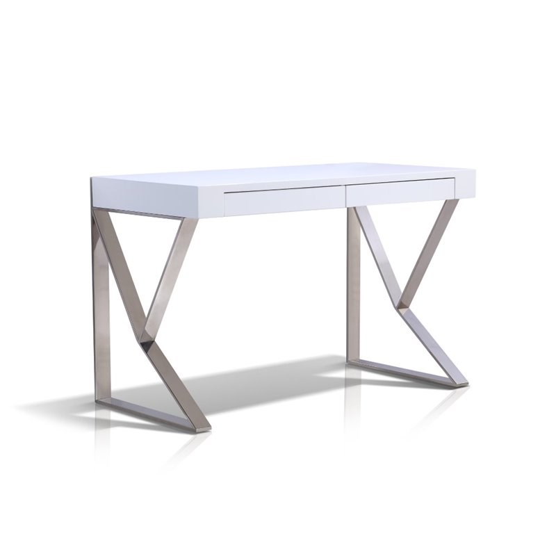 Casabianca Furniture Modern York Engineered Wood Office Desk in White