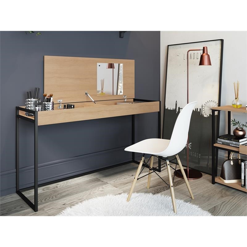 Casabianca Furniture Modern Noa Engineered Wood Office Desk in Gold