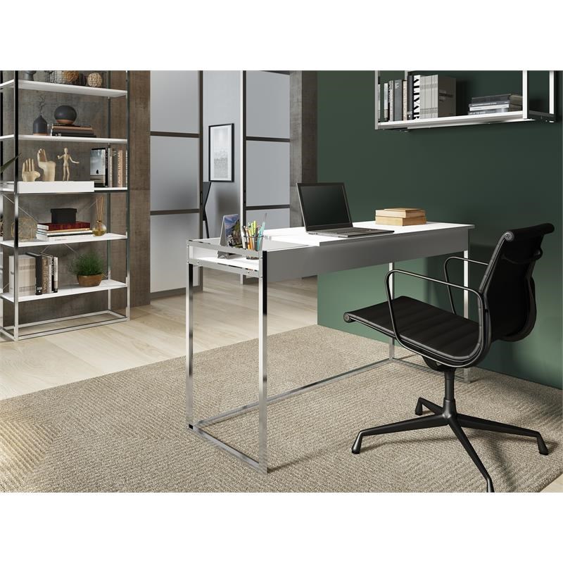 Casabianca Furniture Modern Noa Engineered Wood Office Desk in White
