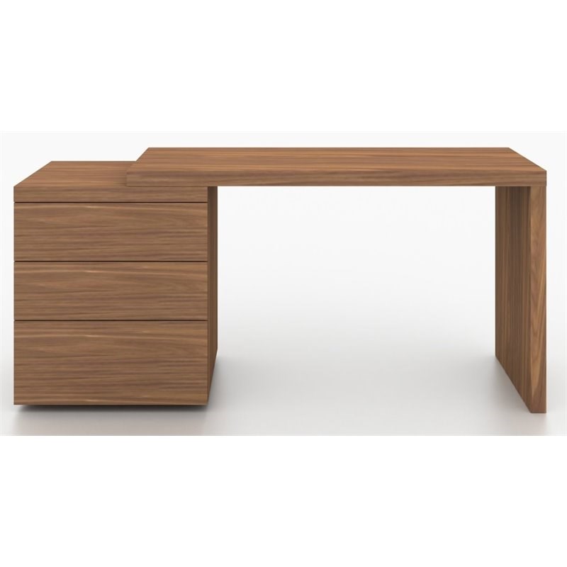 Casabianca Modern Nest Engineered Wood Extendable Office Desk in Brown