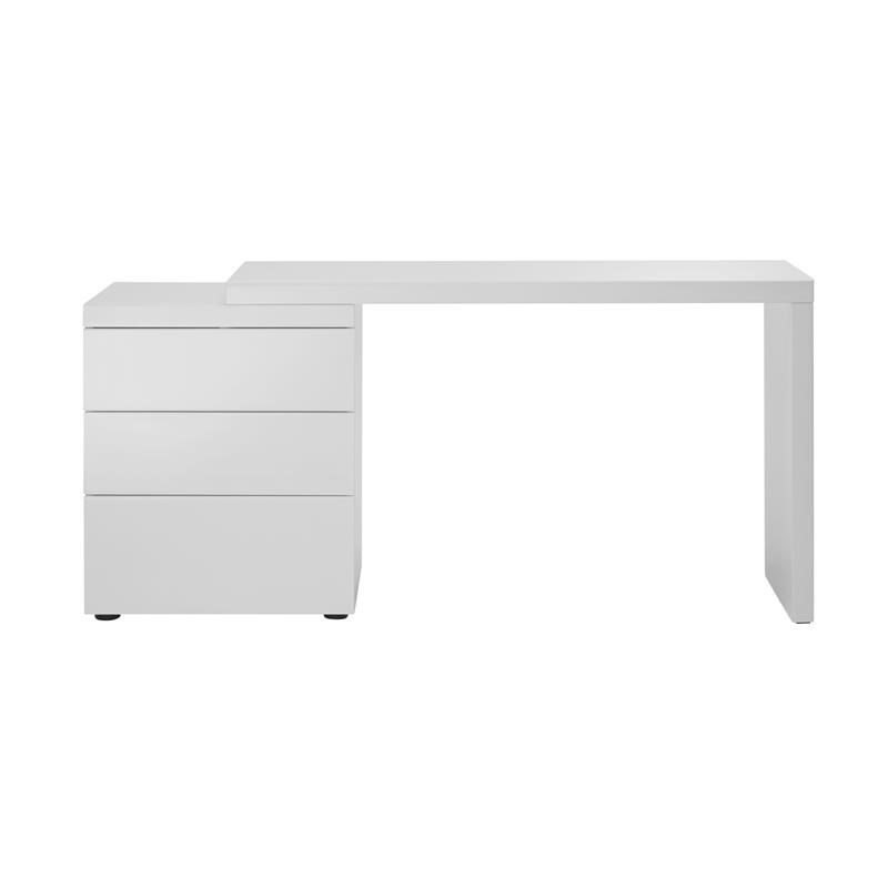 Casabianca Modern Nest Engineered Wood Extendable Office Desk in White